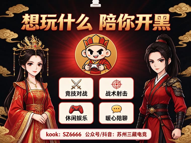 三藏电竞 · 想玩什么 陪你开黑——竞技对战/战术射击/休闲娱乐/暖心陪聊